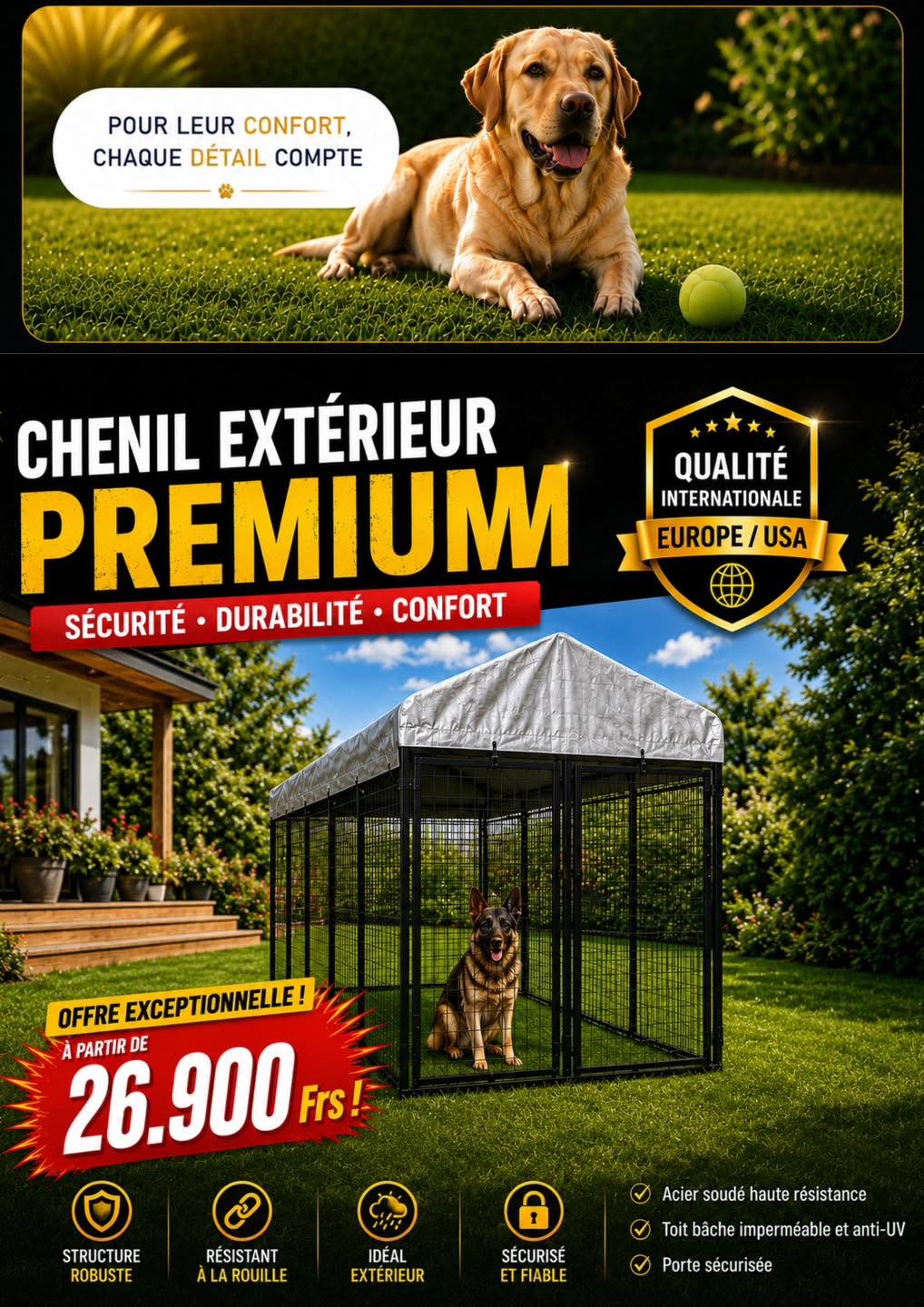 Chenil Premium - Taille M et L